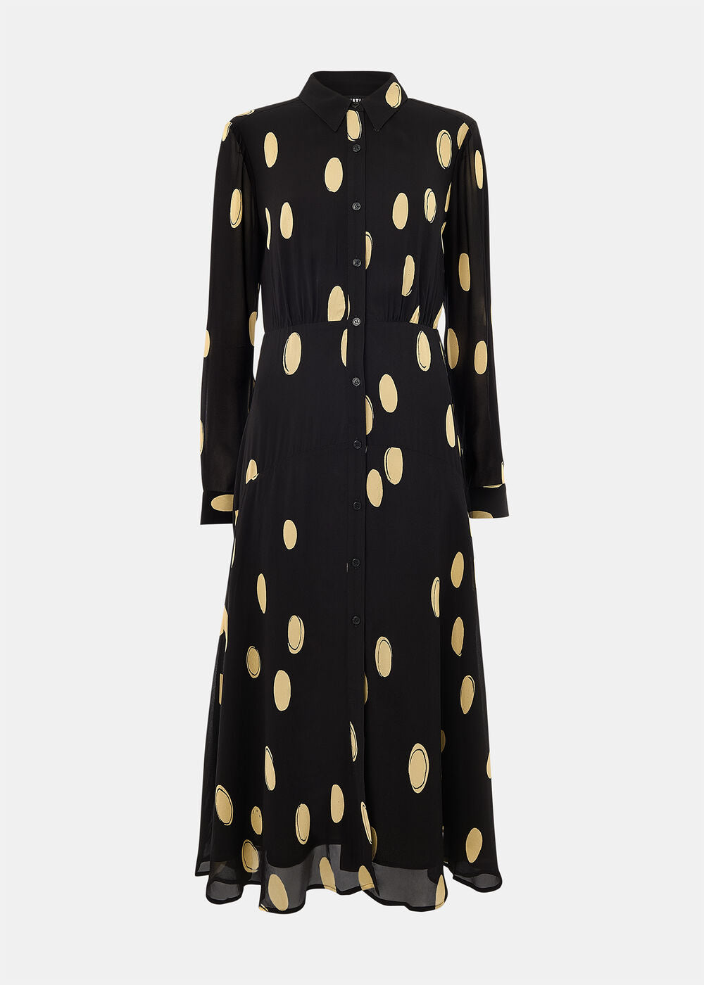 Black Abstract Spot Shirt Dress