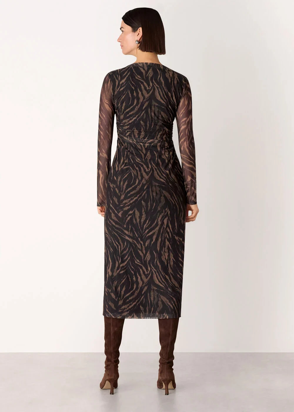 Black Abstract Zebra Mesh Dress