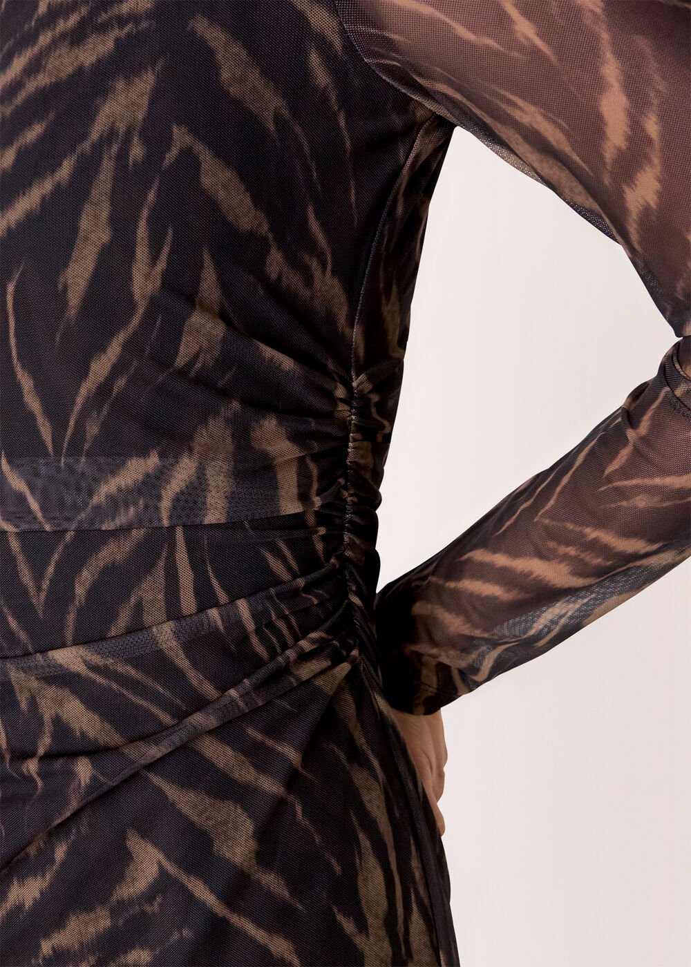 Black Abstract Zebra Mesh Dress