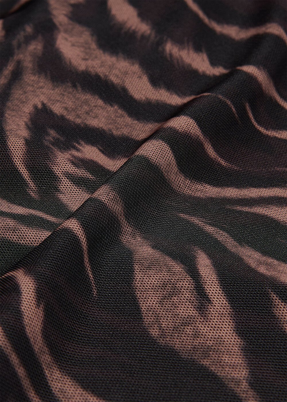 Black Abstract Zebra Mesh Dress