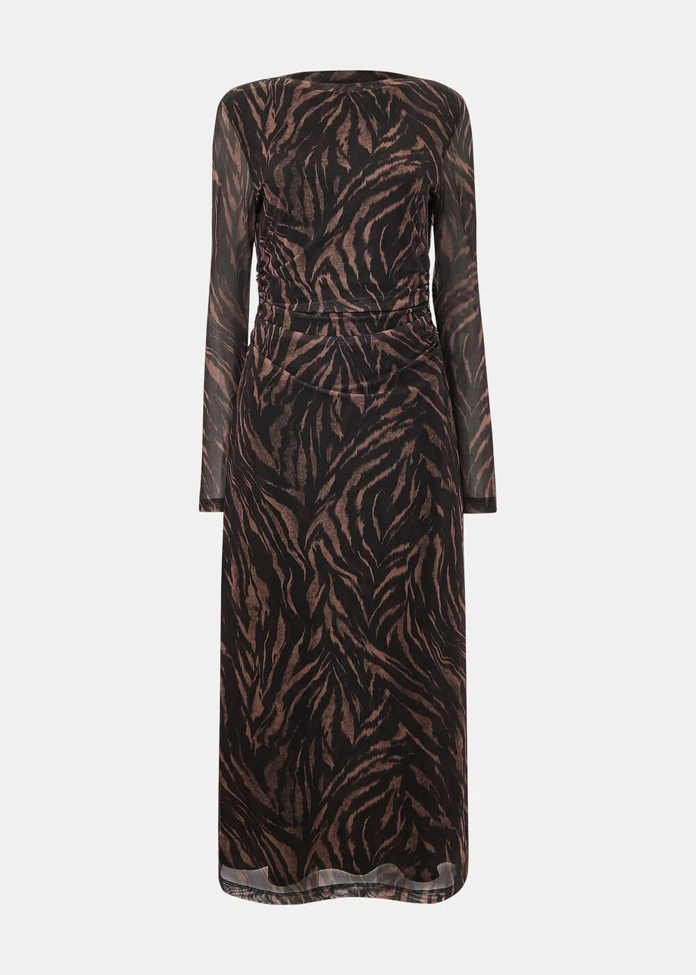 Black Abstract Zebra Mesh Dress