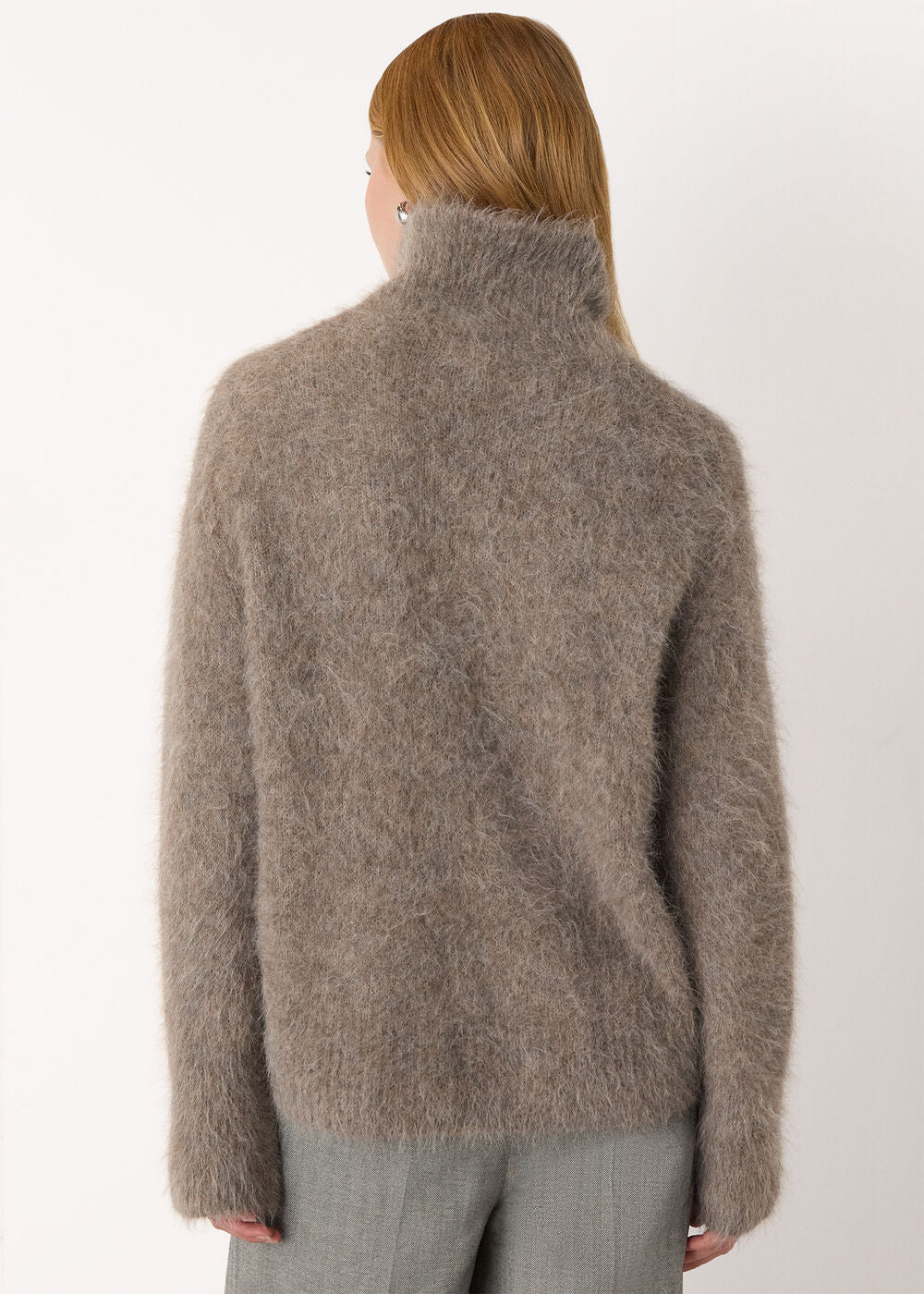 Neutral Alpaca Blend Funnel Knit