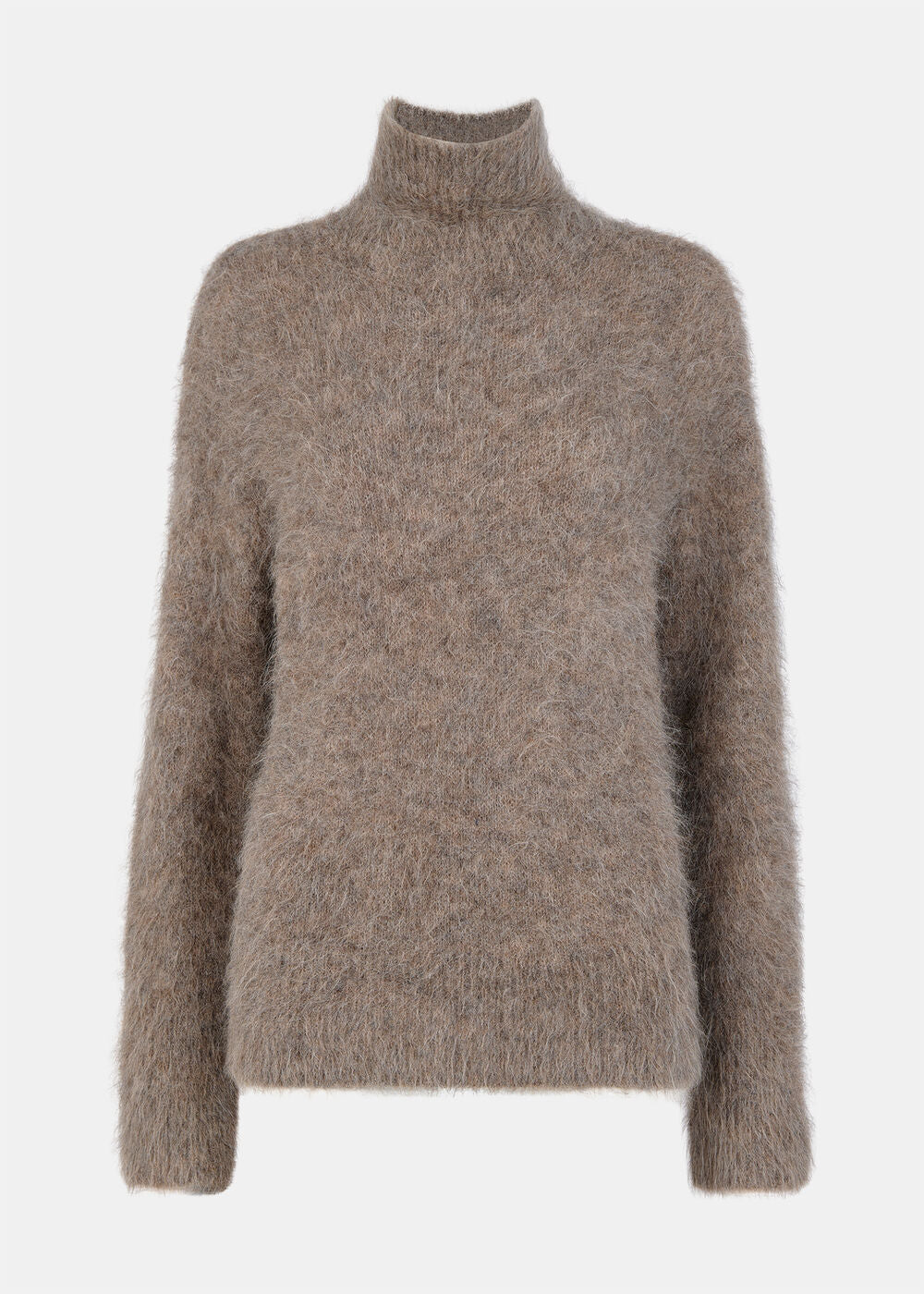 Neutral Alpaca Blend Funnel Knit