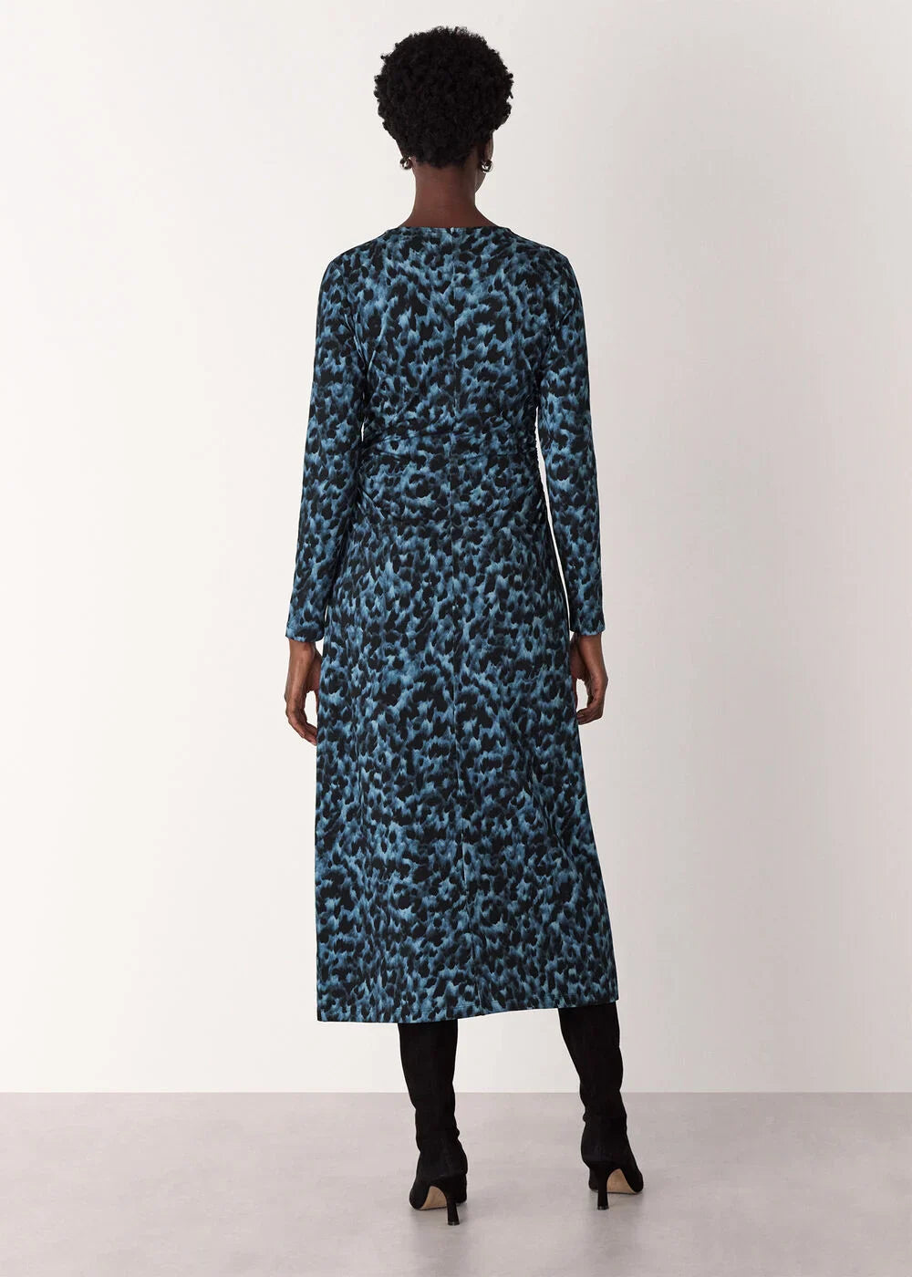 Animal Jersey Ruched Dress