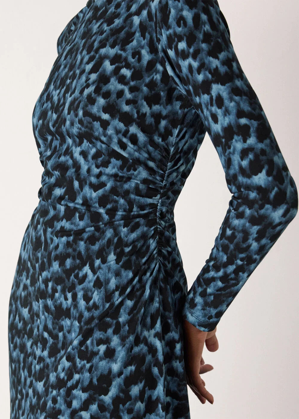 Animal Jersey Ruched Dress