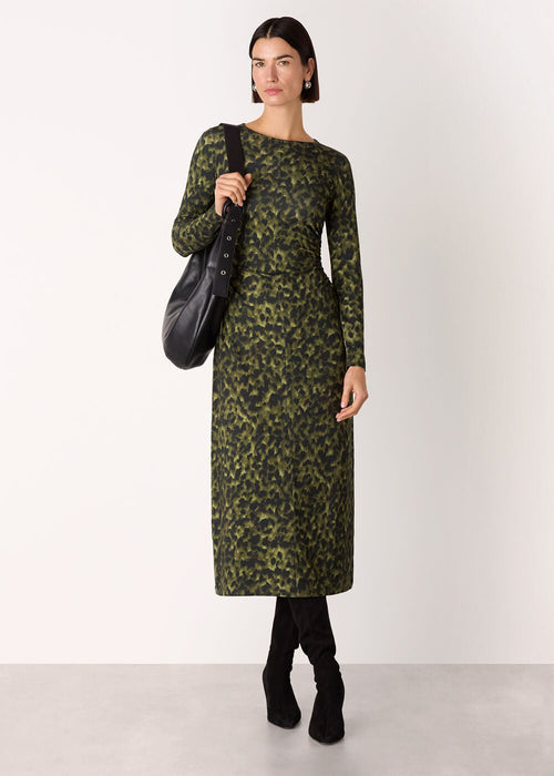 Animal Jersey Ruched Dress