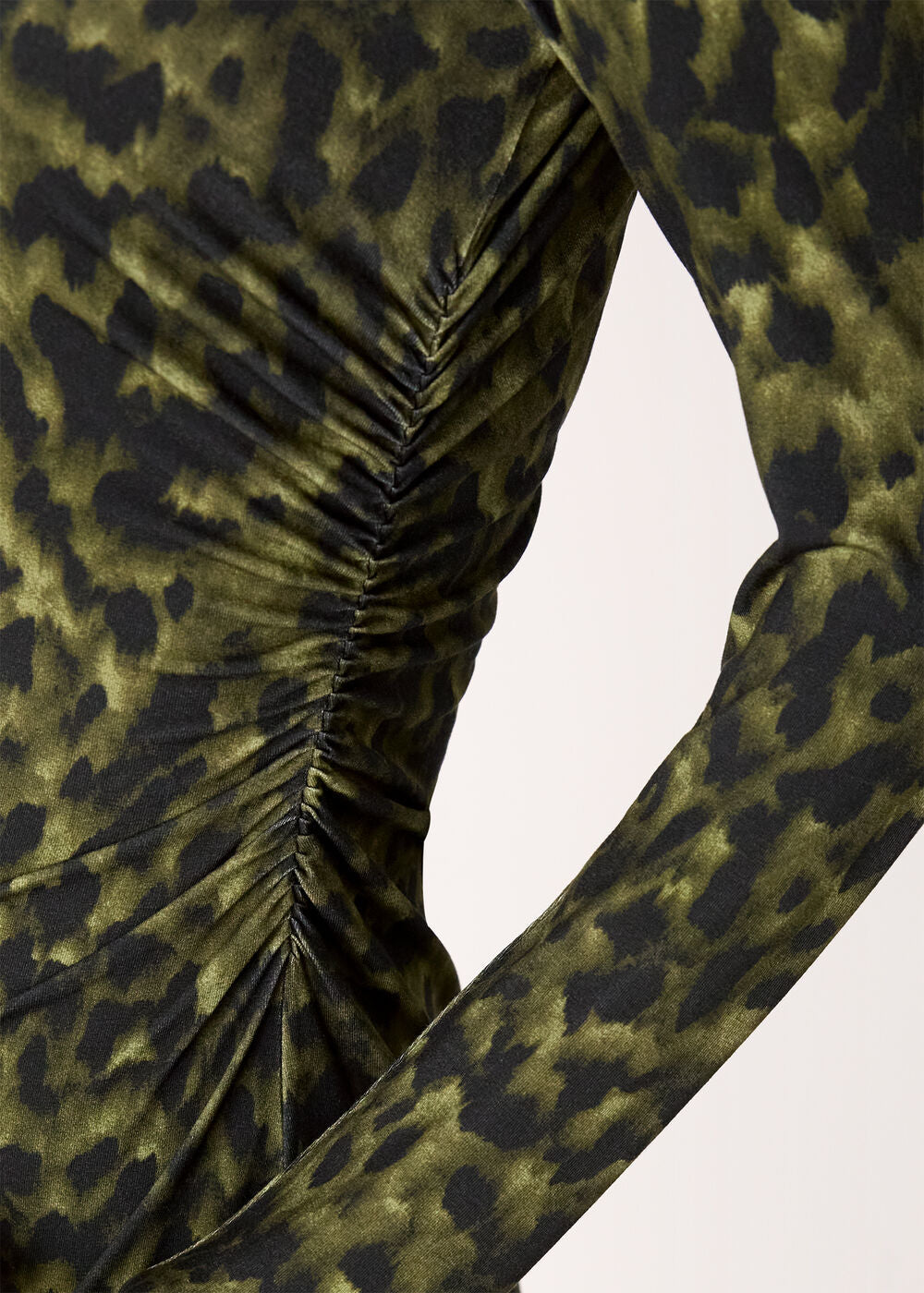 Animal Jersey Ruched Dress