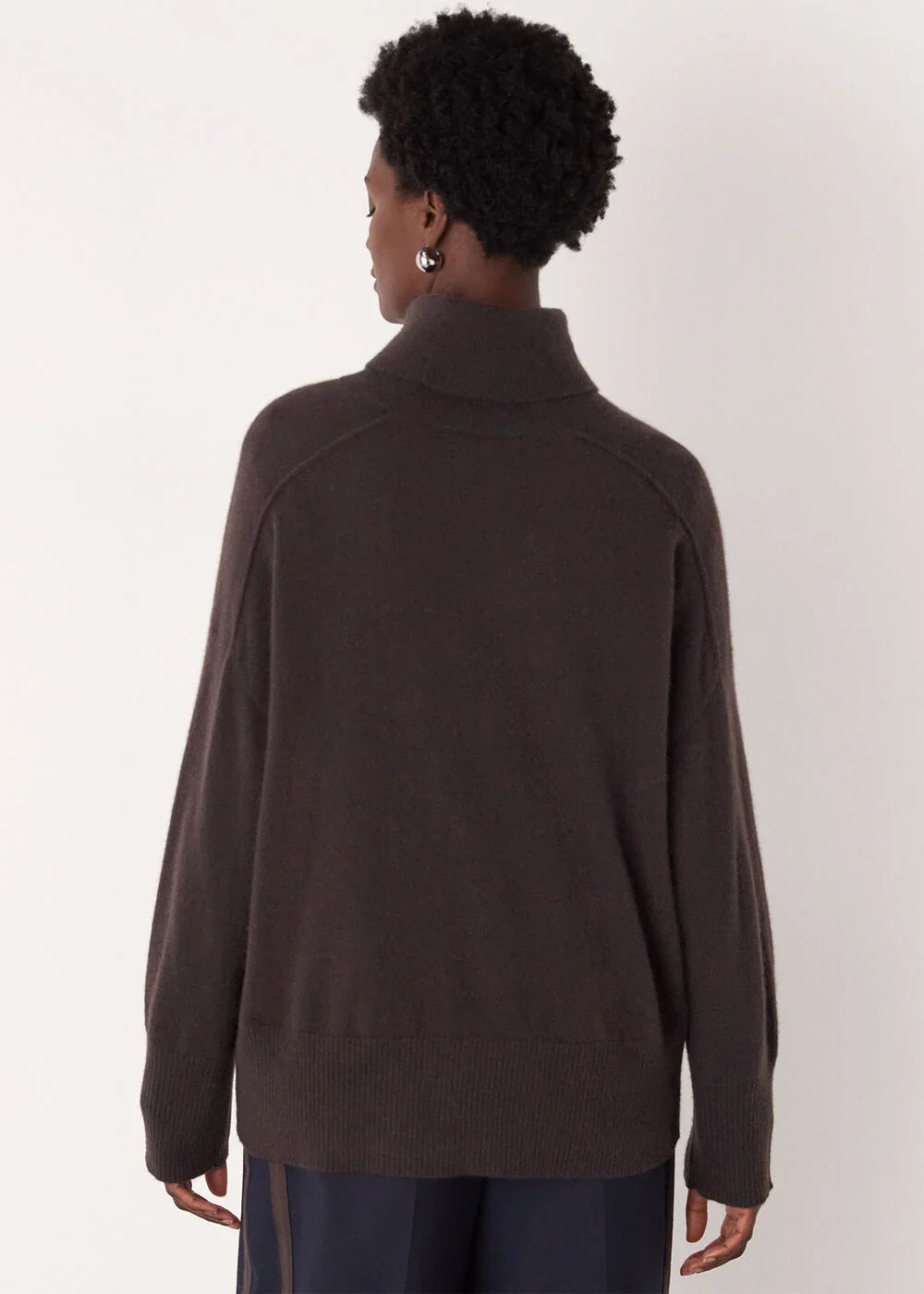 Cashmere Seam Roll Neck Kni