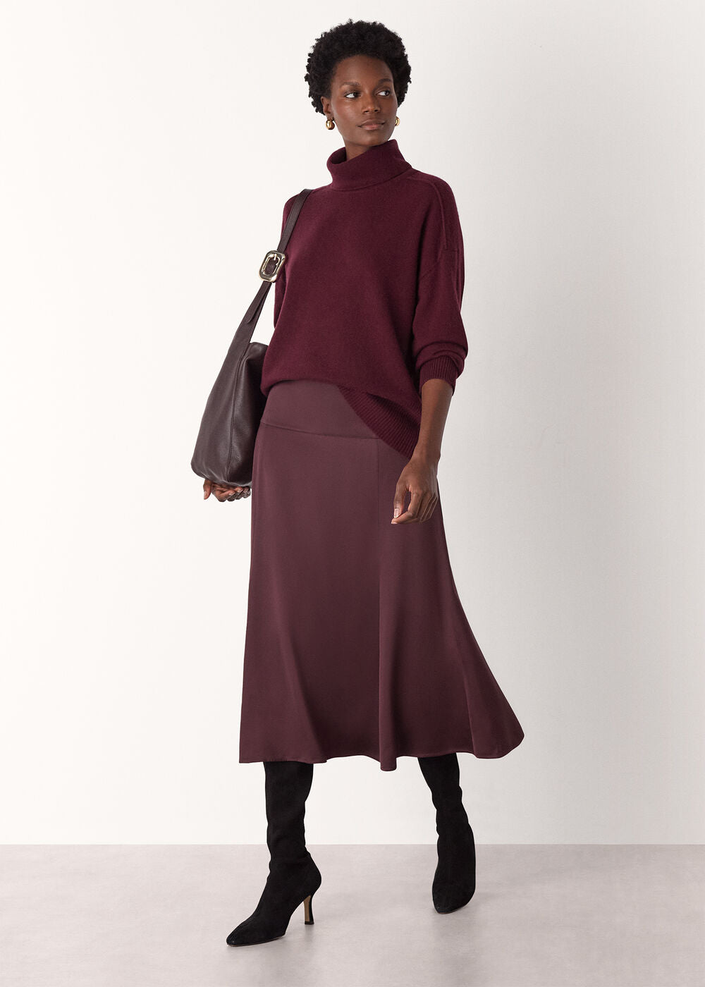 Cashmere Seam Roll Neck Kni