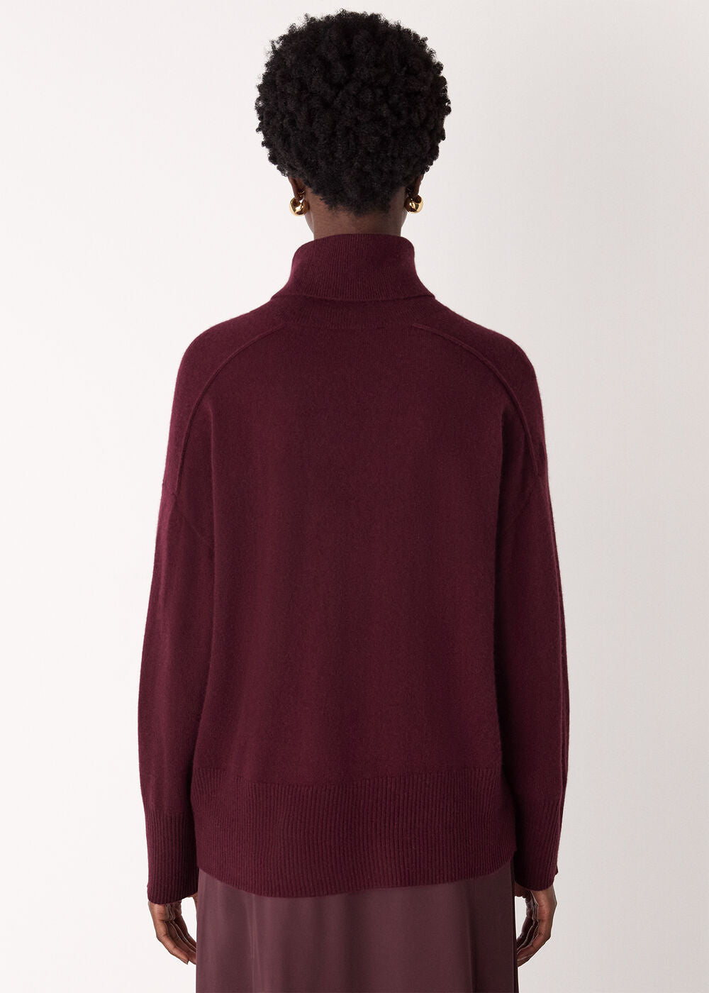 Cashmere Seam Roll Neck Kni