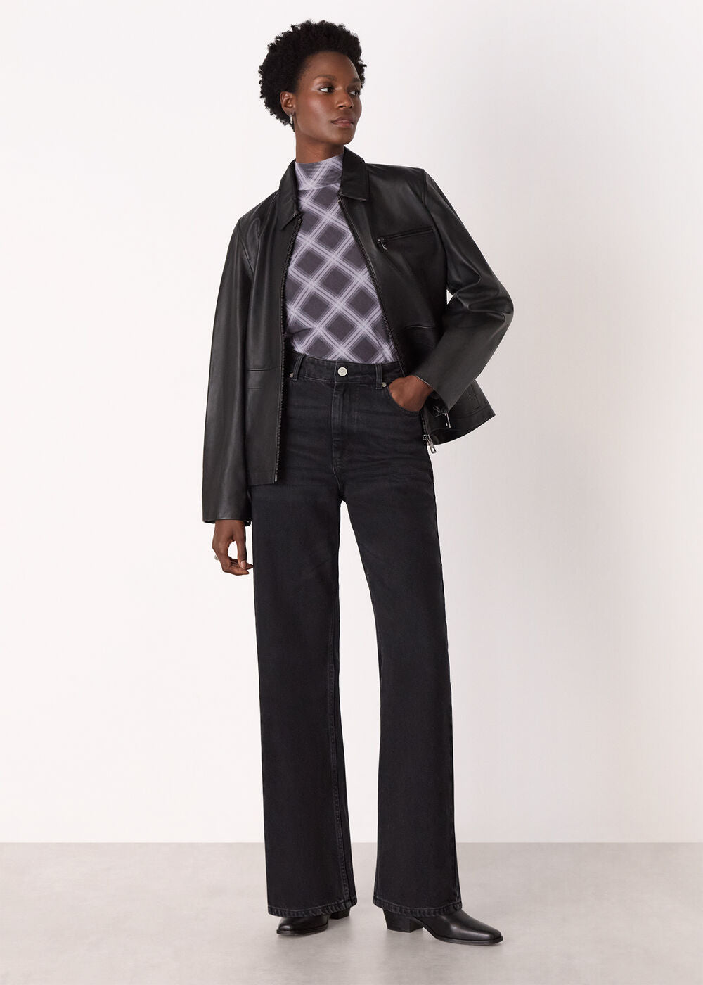 Burgundy Check Print Mesh Top