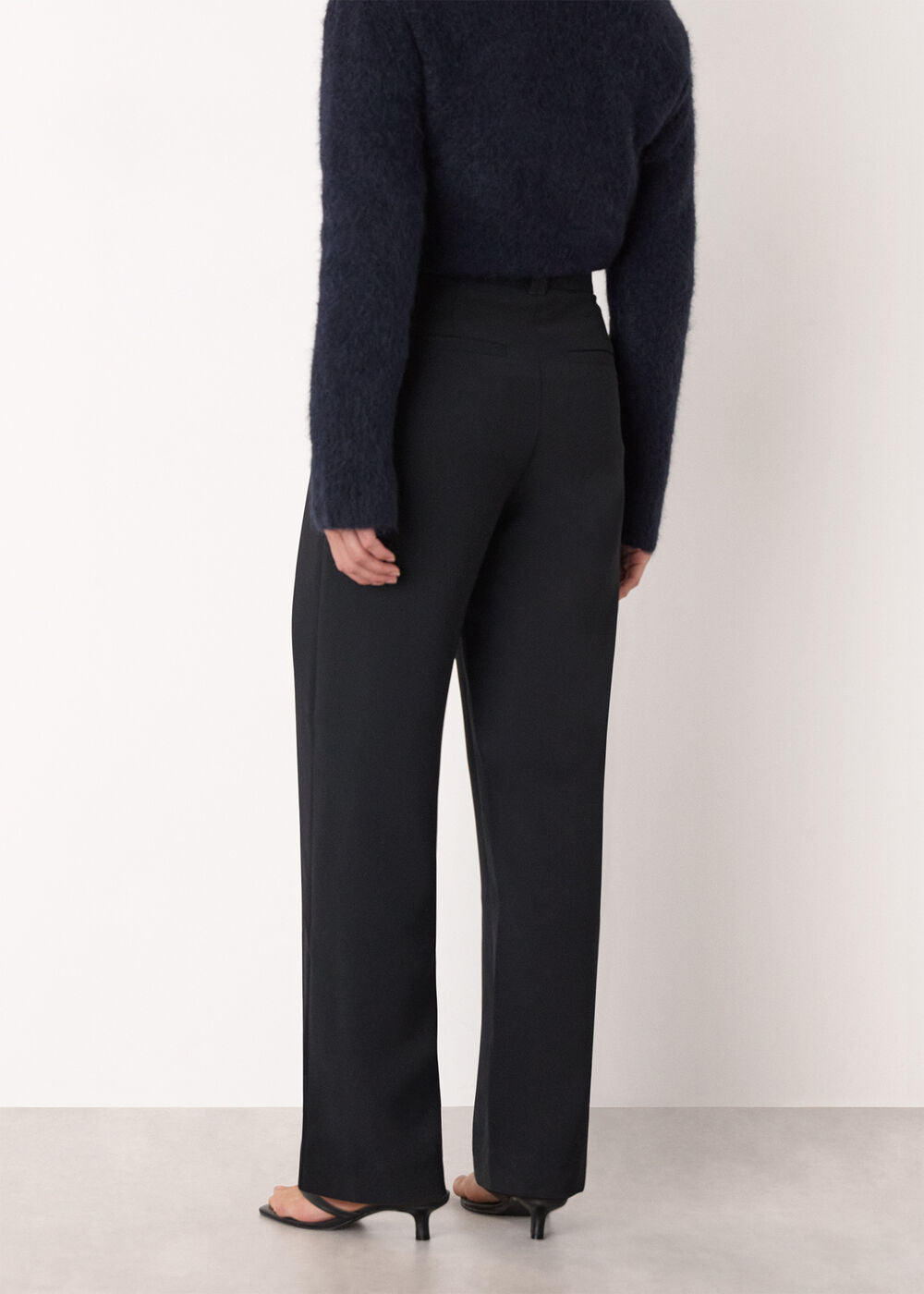 Black Harriet Tapered Crepe Trouser