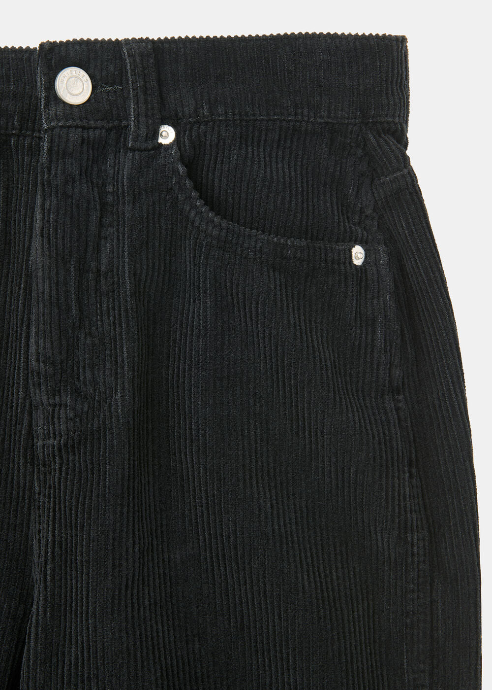 High Waist Cord Barrel Jean