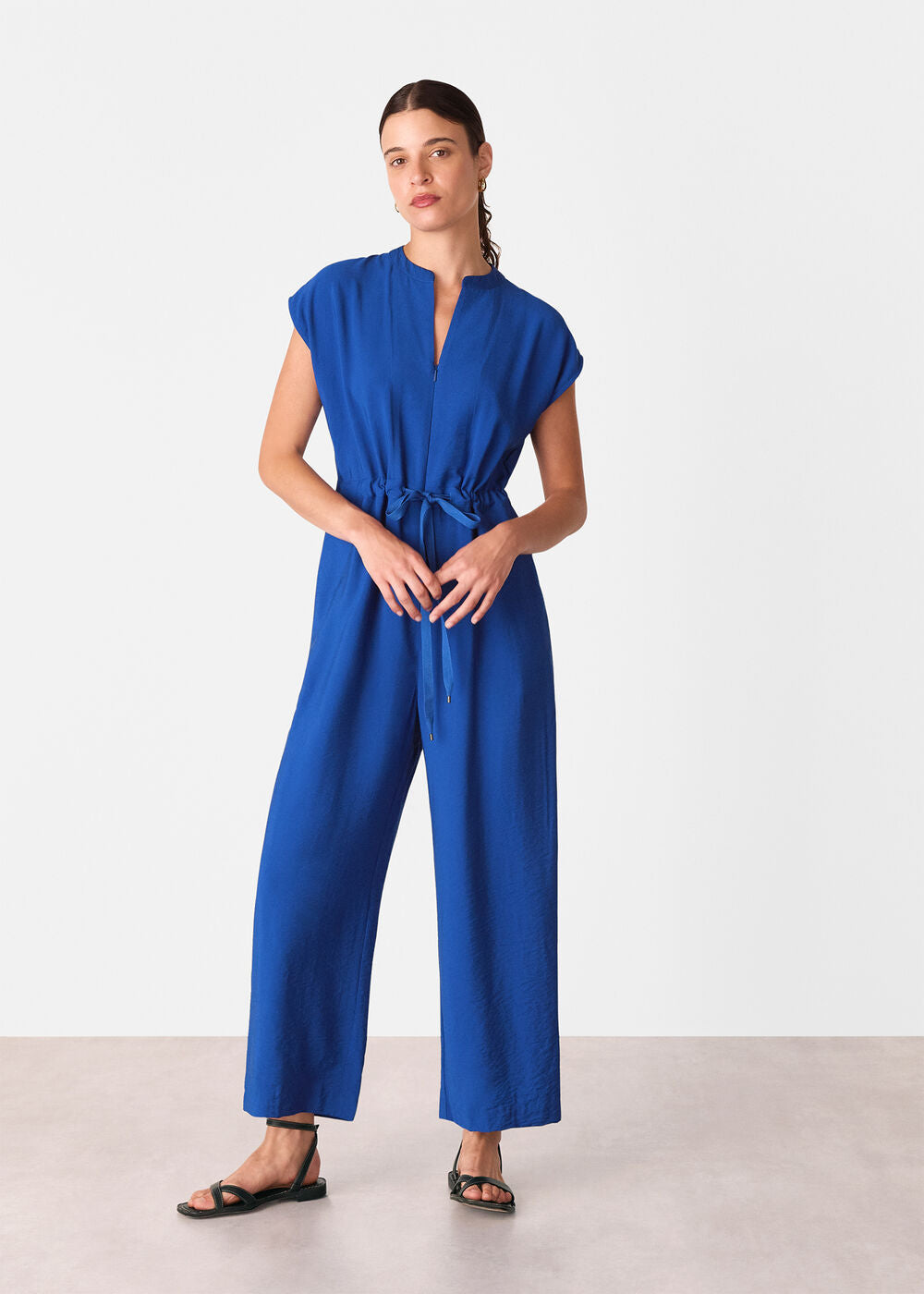 Sleeveless Drawstring Jumpsuit