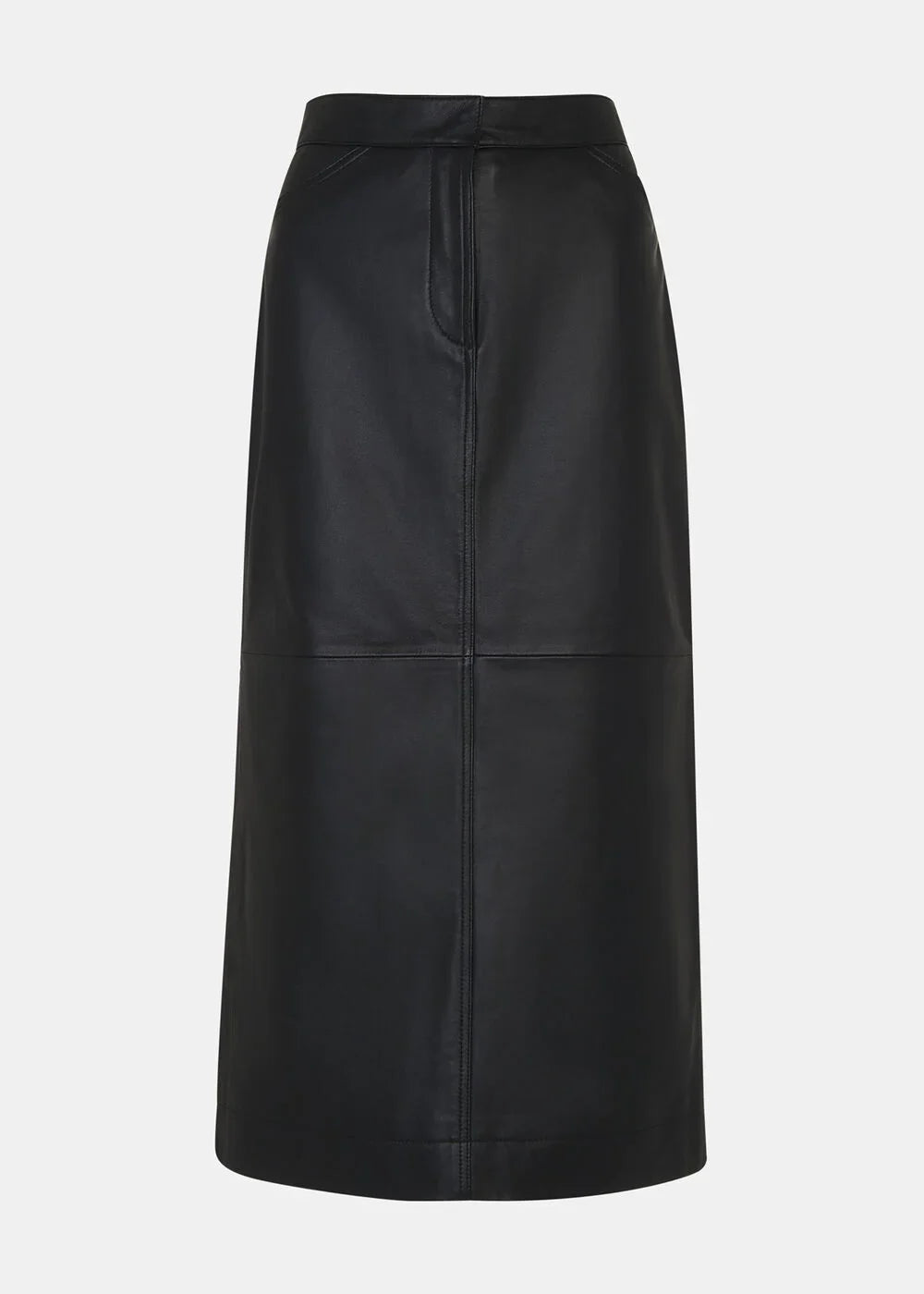 Black Jamie Leather Midi Skirt