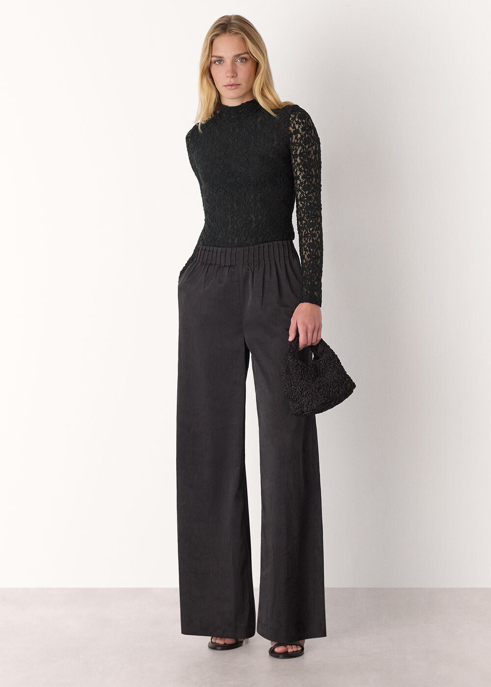 Lace Detail High Neck Top