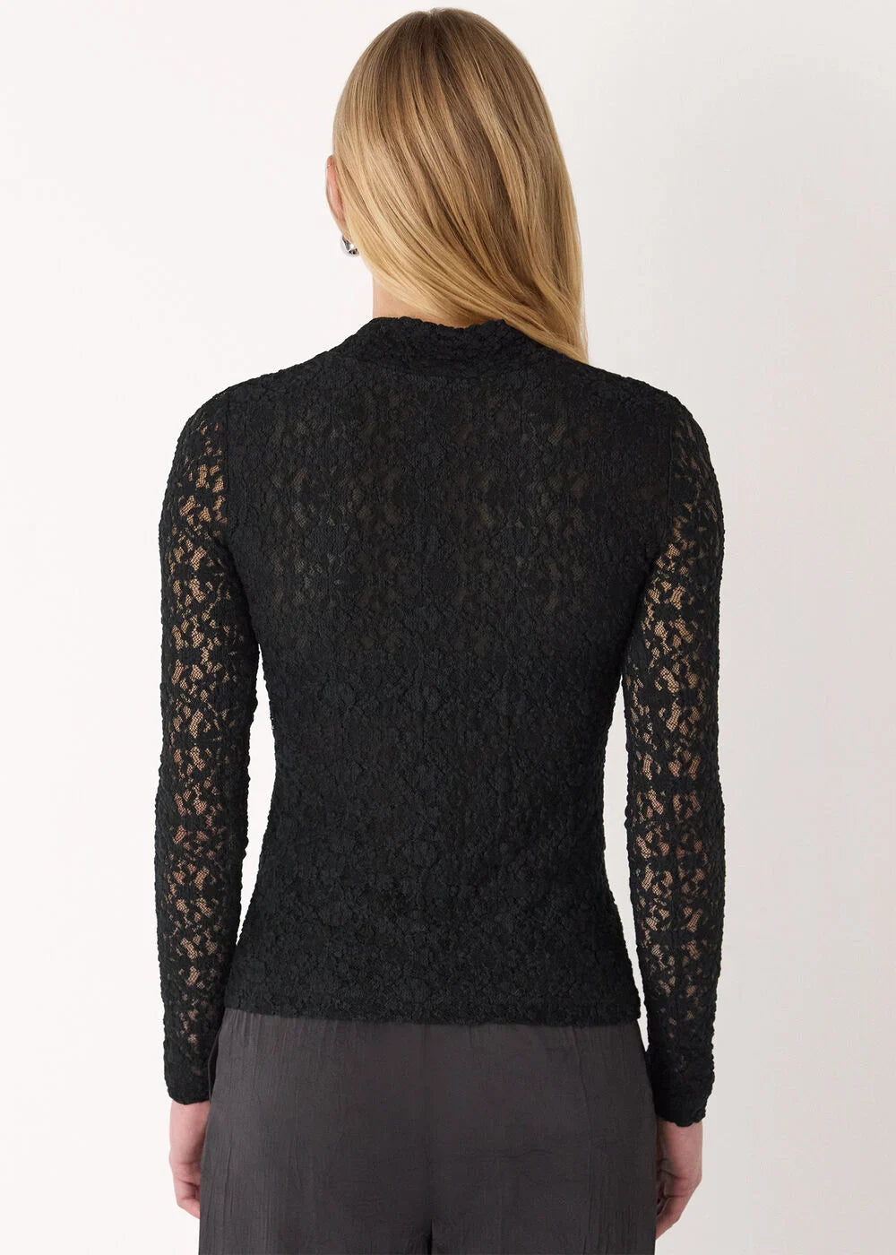 Lace Detail High Neck Top