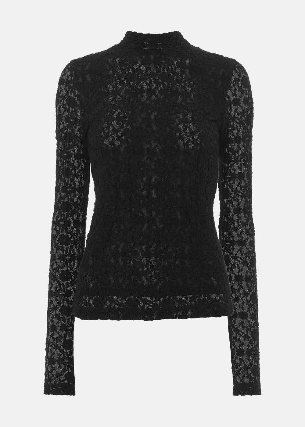 Lace Detail High Neck Top