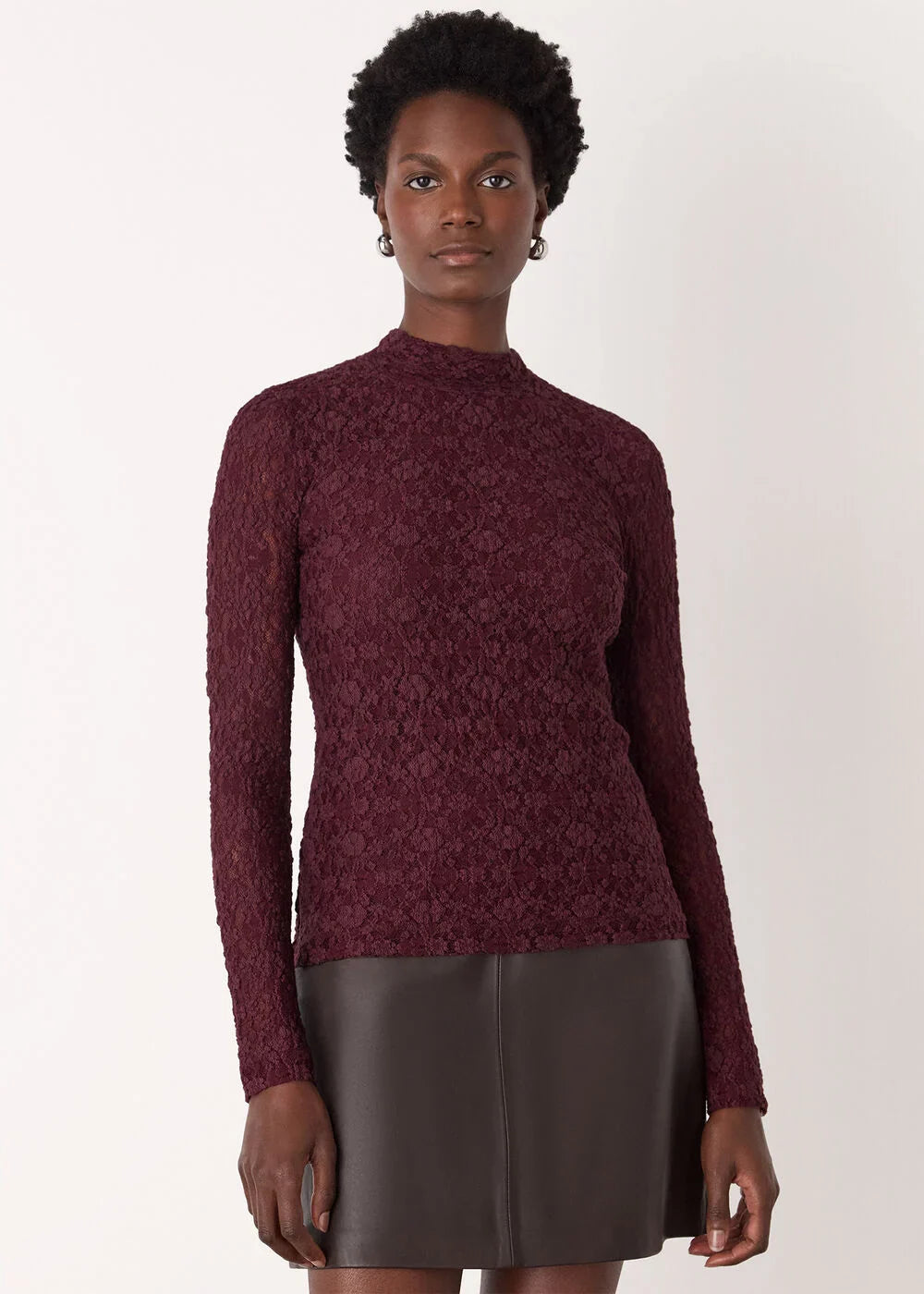 Lace Detail High Neck Top