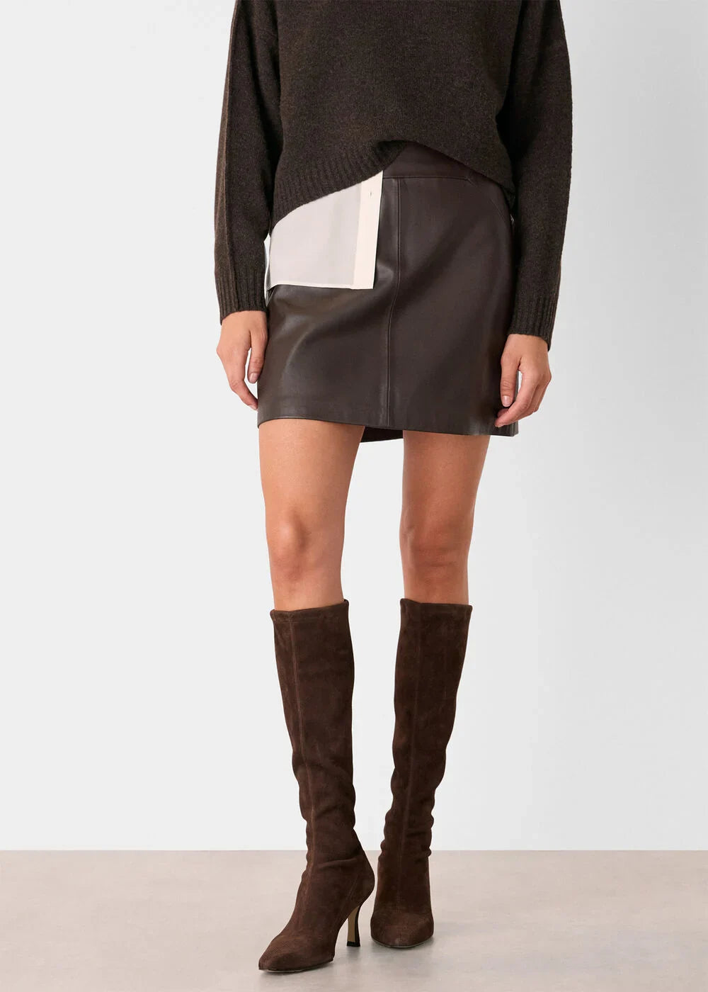 Leather A line Skirt