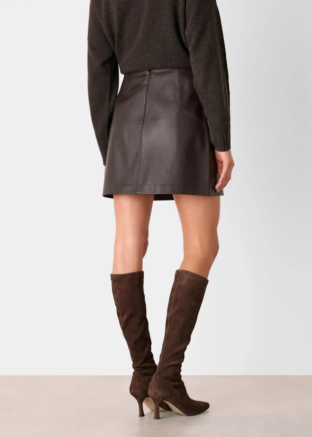 Leather A line Skirt