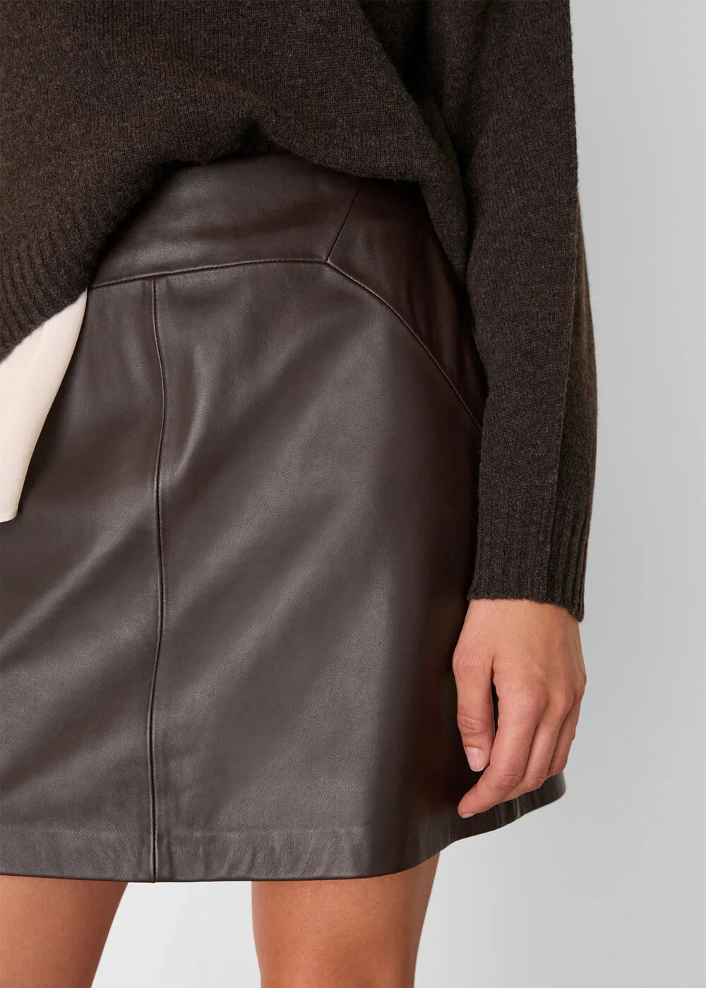 Leather A line Skirt