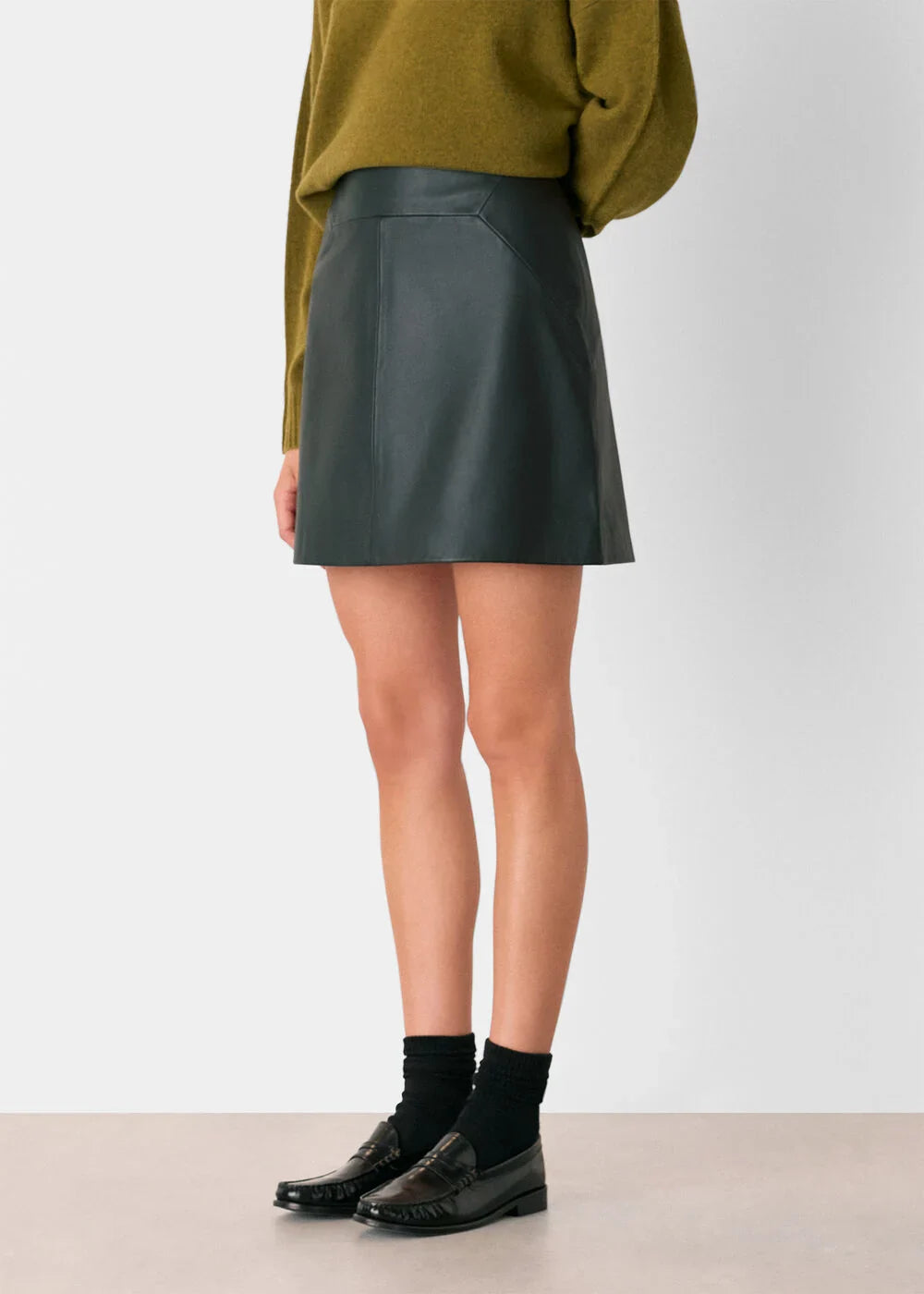 Leather A line Skirt