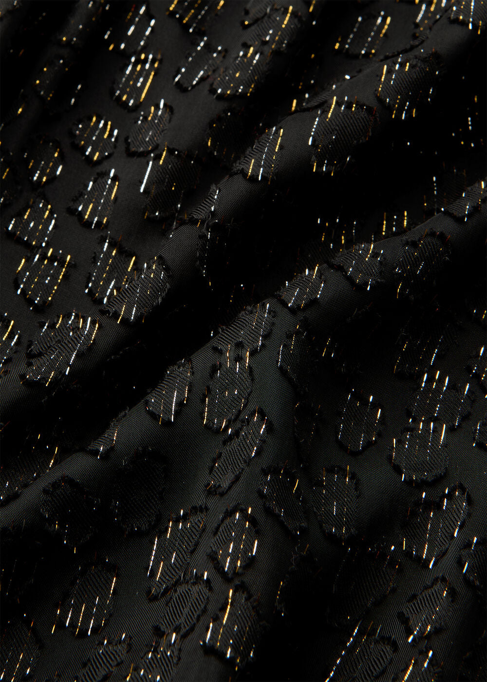 Black Metallic Dobby Mini Dress