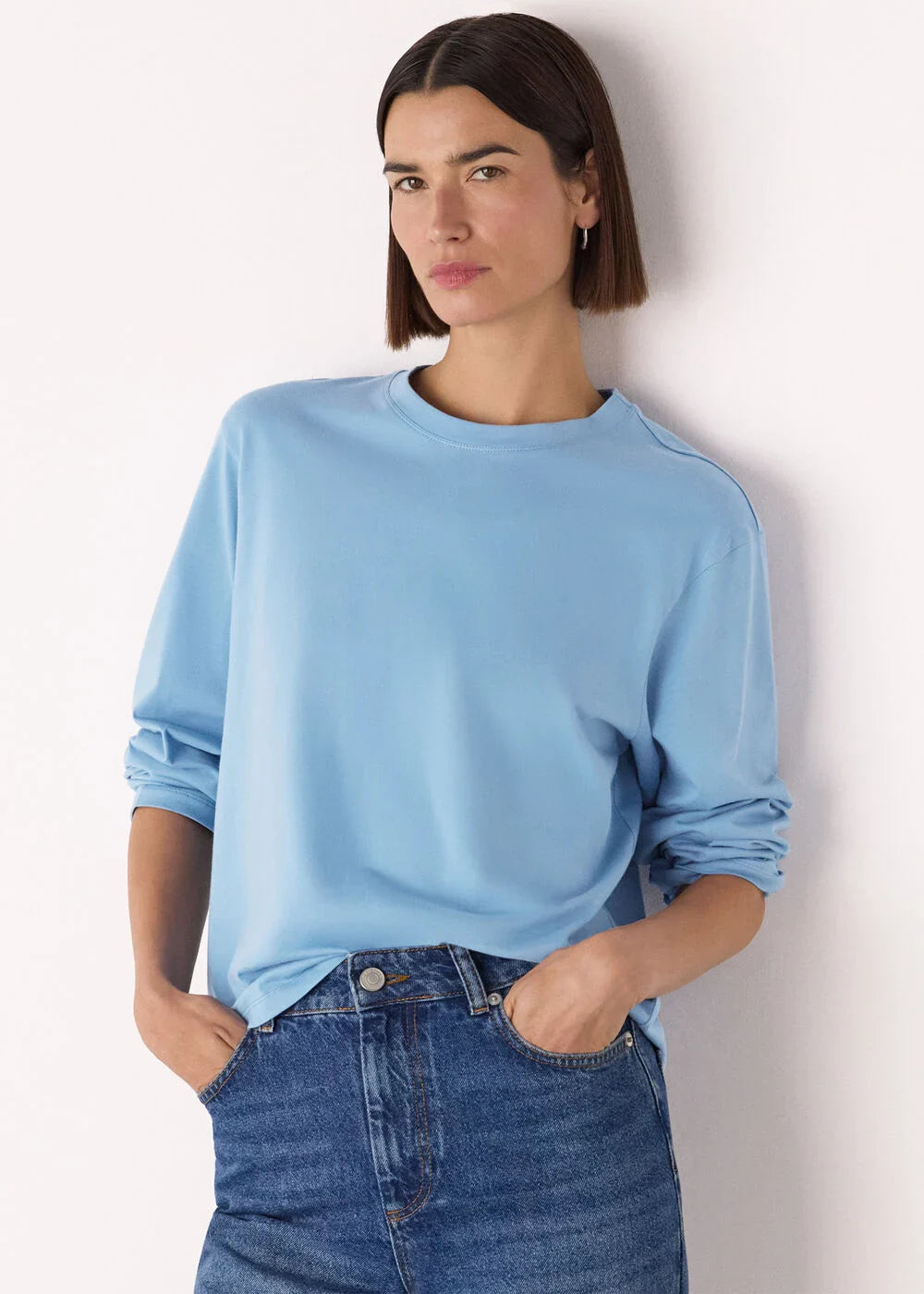 Blue Relaxed Long Sleeve Tee