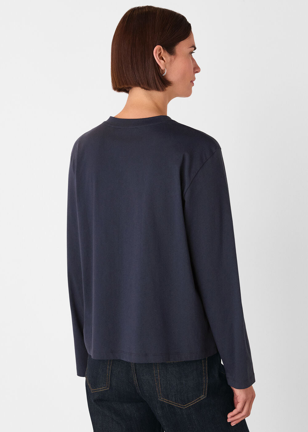 Navy Relaxed Long Sleeve Tee