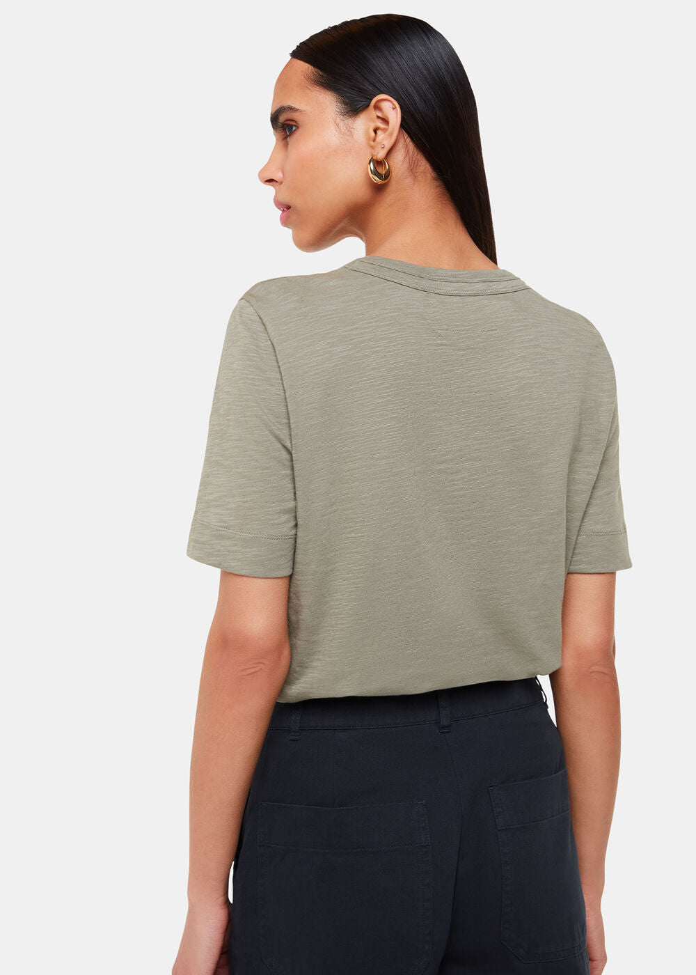 Sage Green Rosa Double Trim T-Shirt