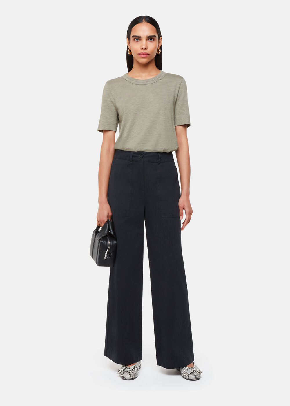 Sage Green Rosa Double Trim T-Shirt