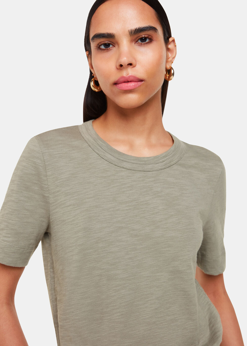 Sage Green Rosa Double Trim T-Shirt