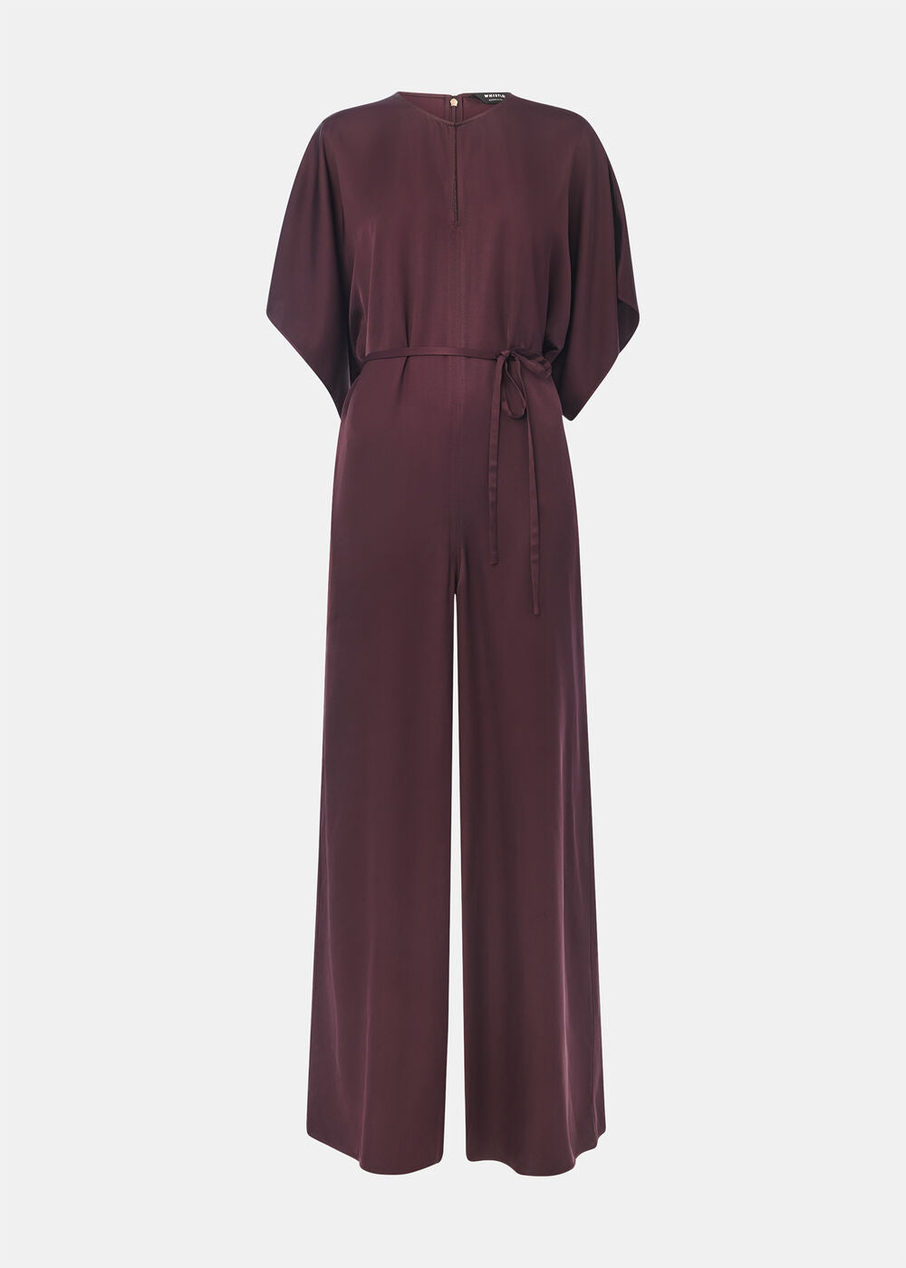 Navy Satin Short Sleeve Jumpsuit