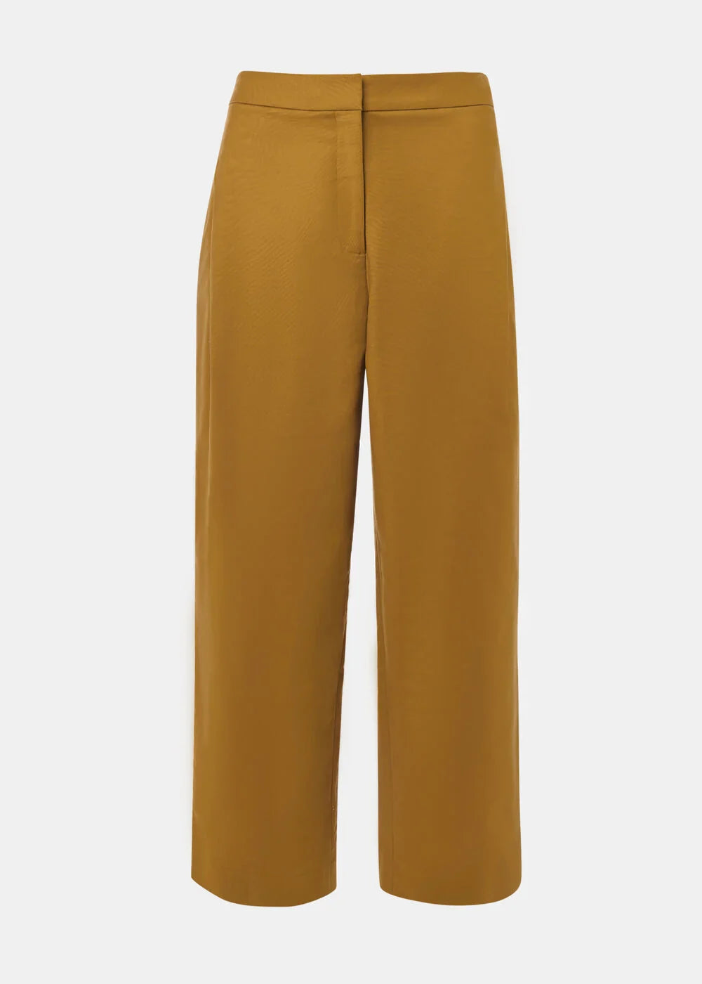 Camel Side Pleat Tapered Trouser