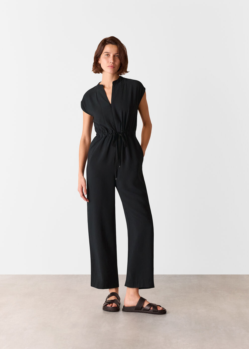 Sleeveless Drawstring Jumpsuit