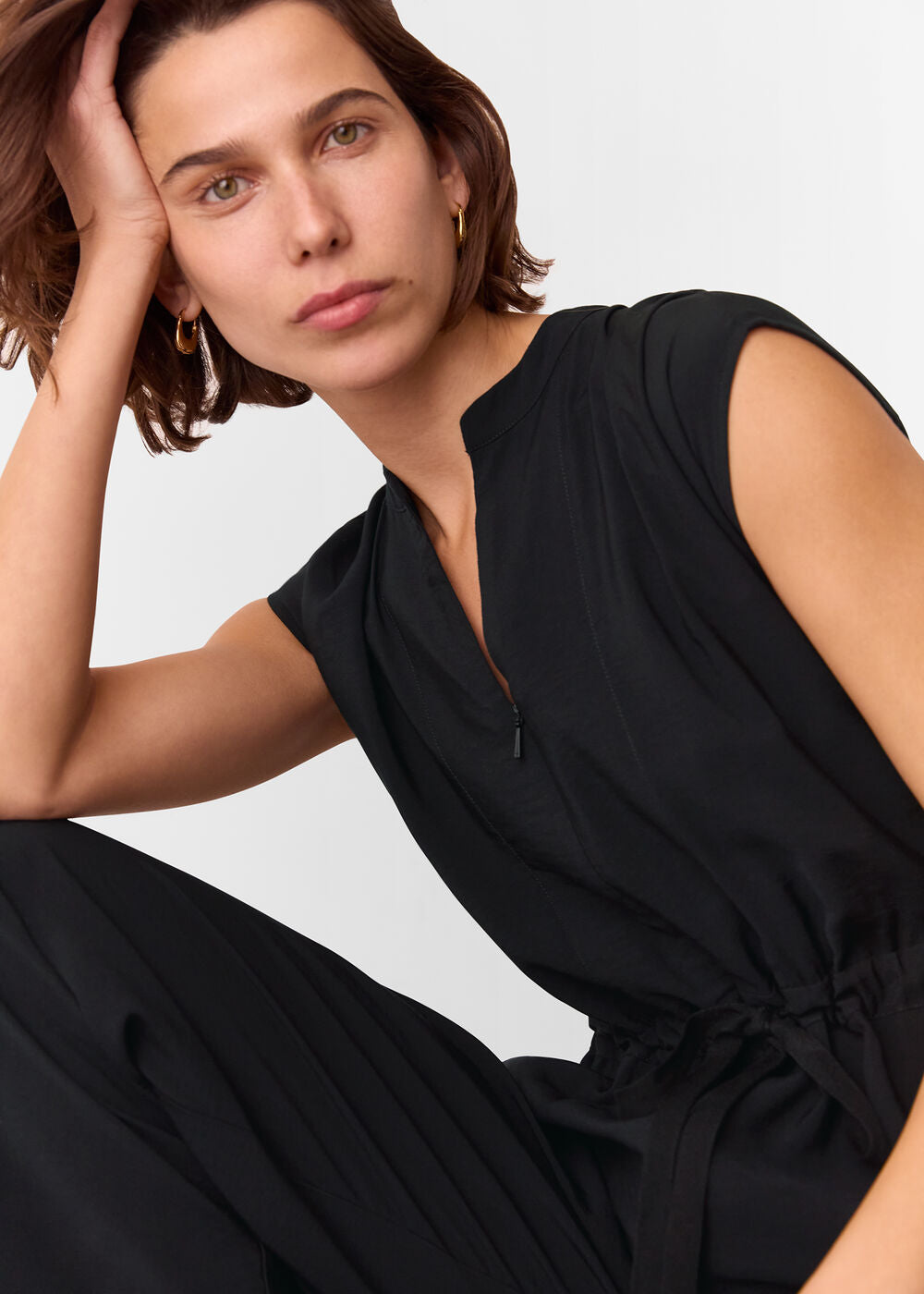 Sleeveless Drawstring Jumpsuit