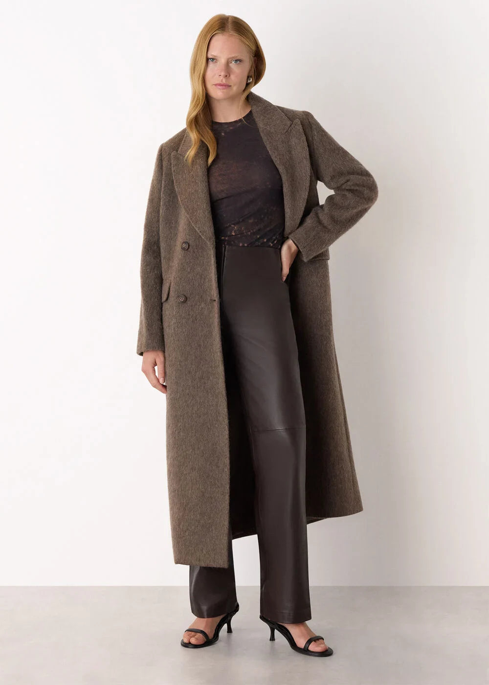 Brown Spotted Animal Mesh Top