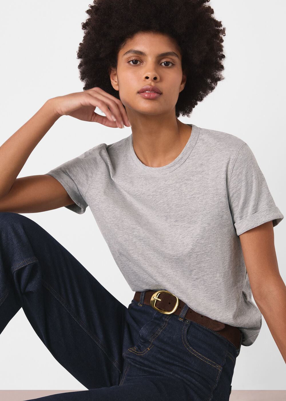 Grey Stretch Barrel Leg Jean