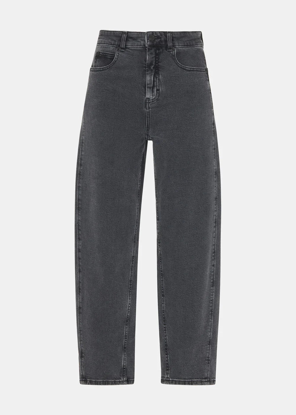 Grey Stretch Barrel Leg Jean
