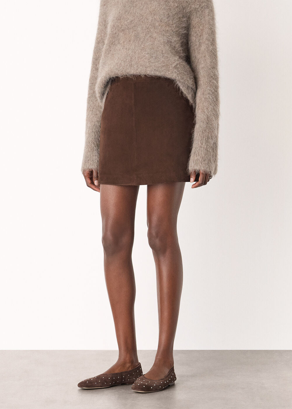Suede A Line Skirt