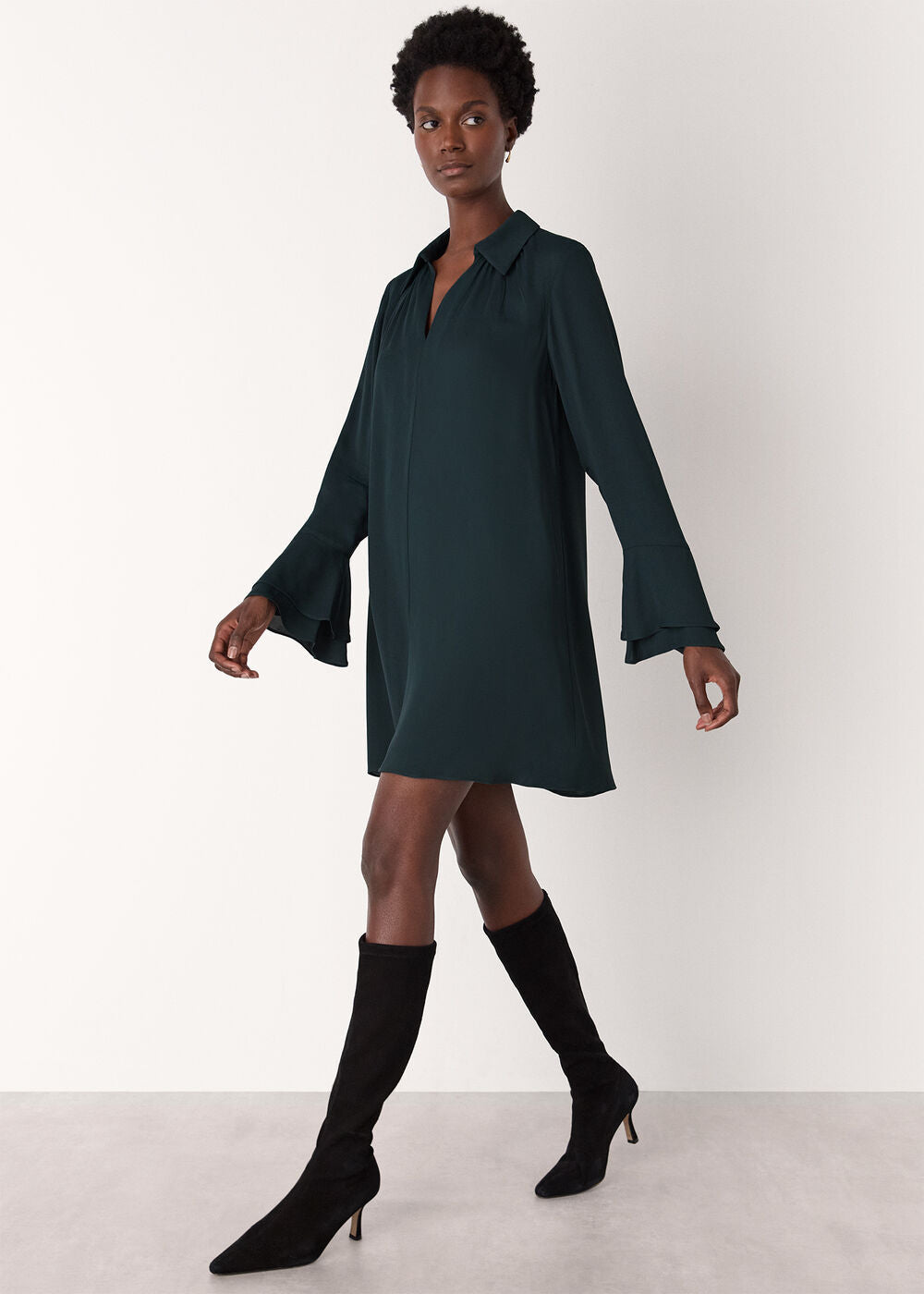 Teal Trapeze Mini Dress