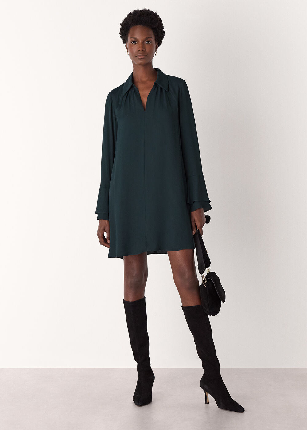 Teal Trapeze Mini Dress