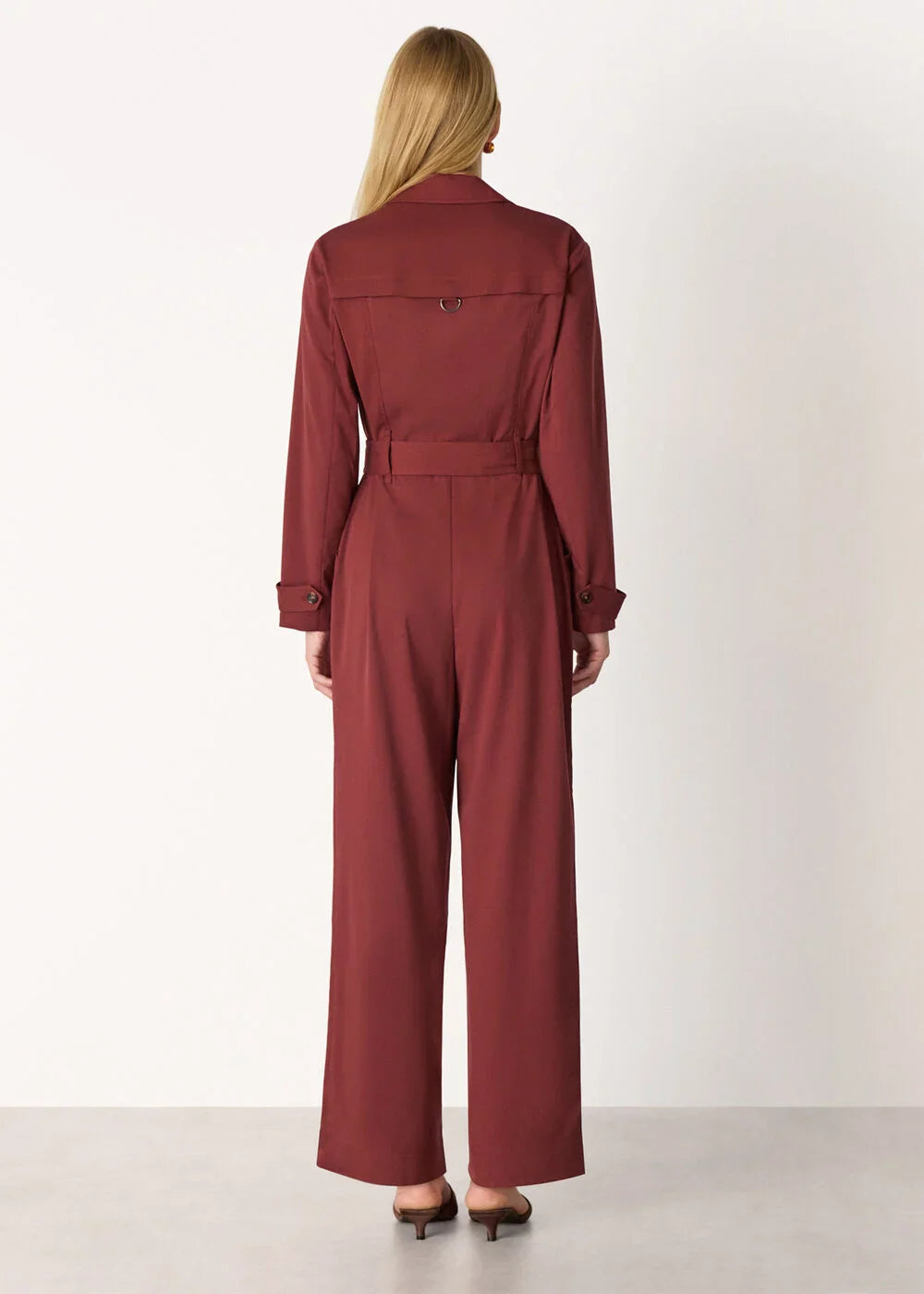Rust Trench Detail Jumpsuit