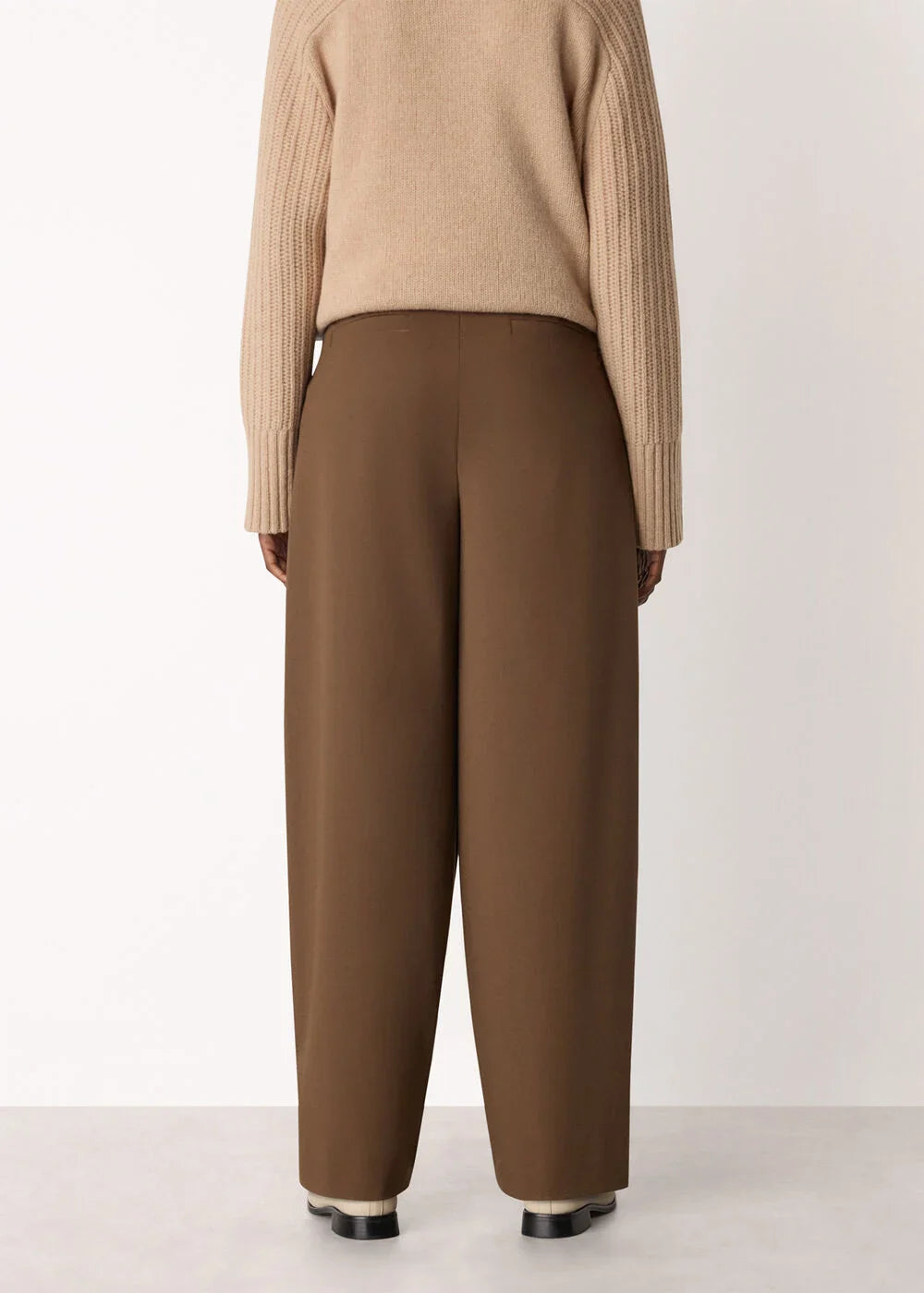 Wool Blend Barrel Trouser