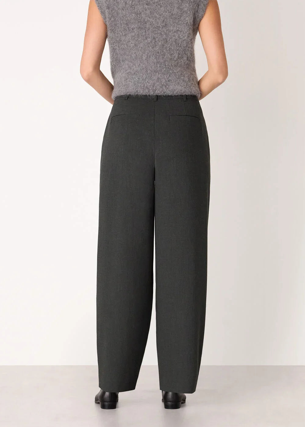 Wool Blend Barrel Trouser
