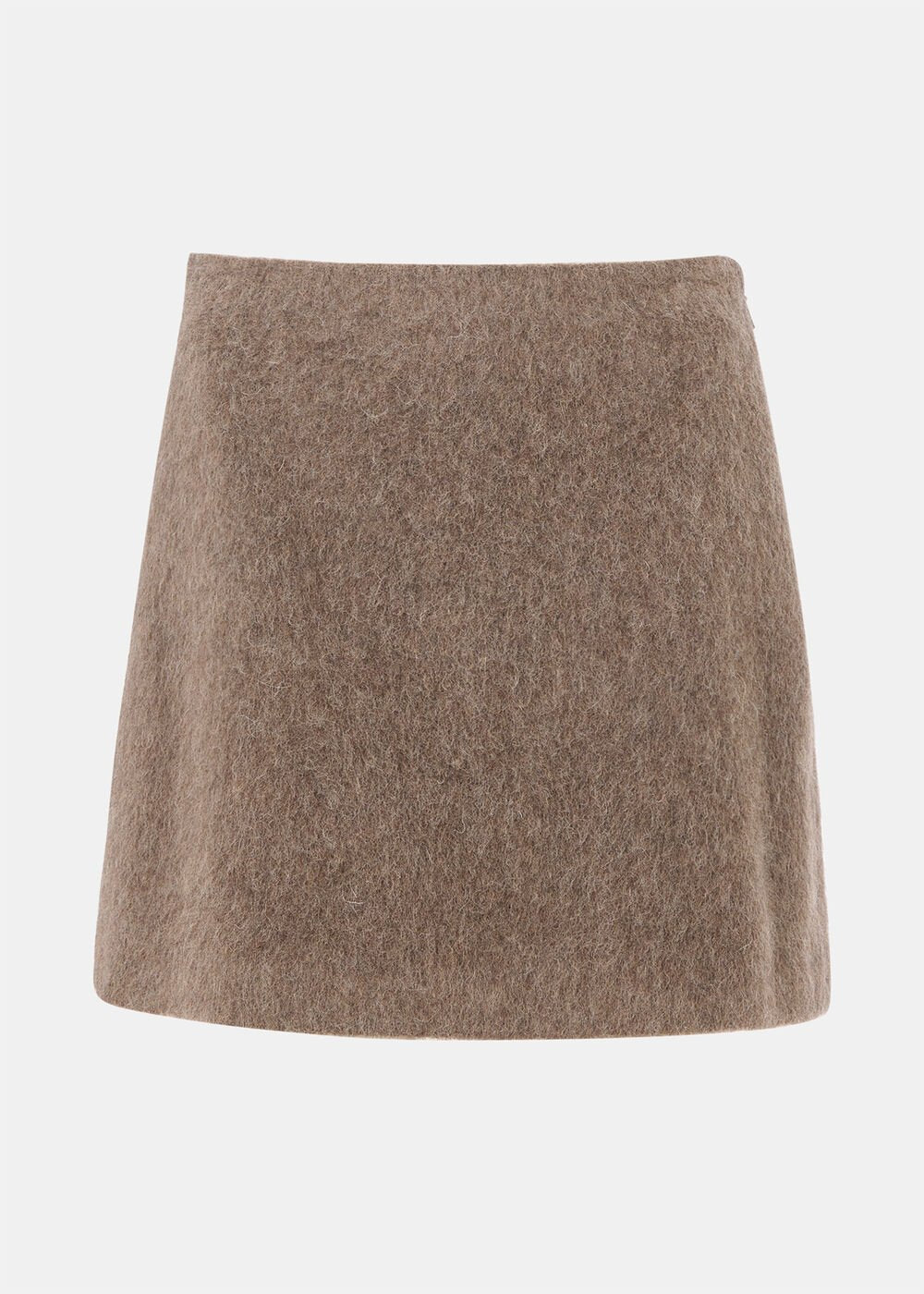 Taupe Wool Mini Skirt