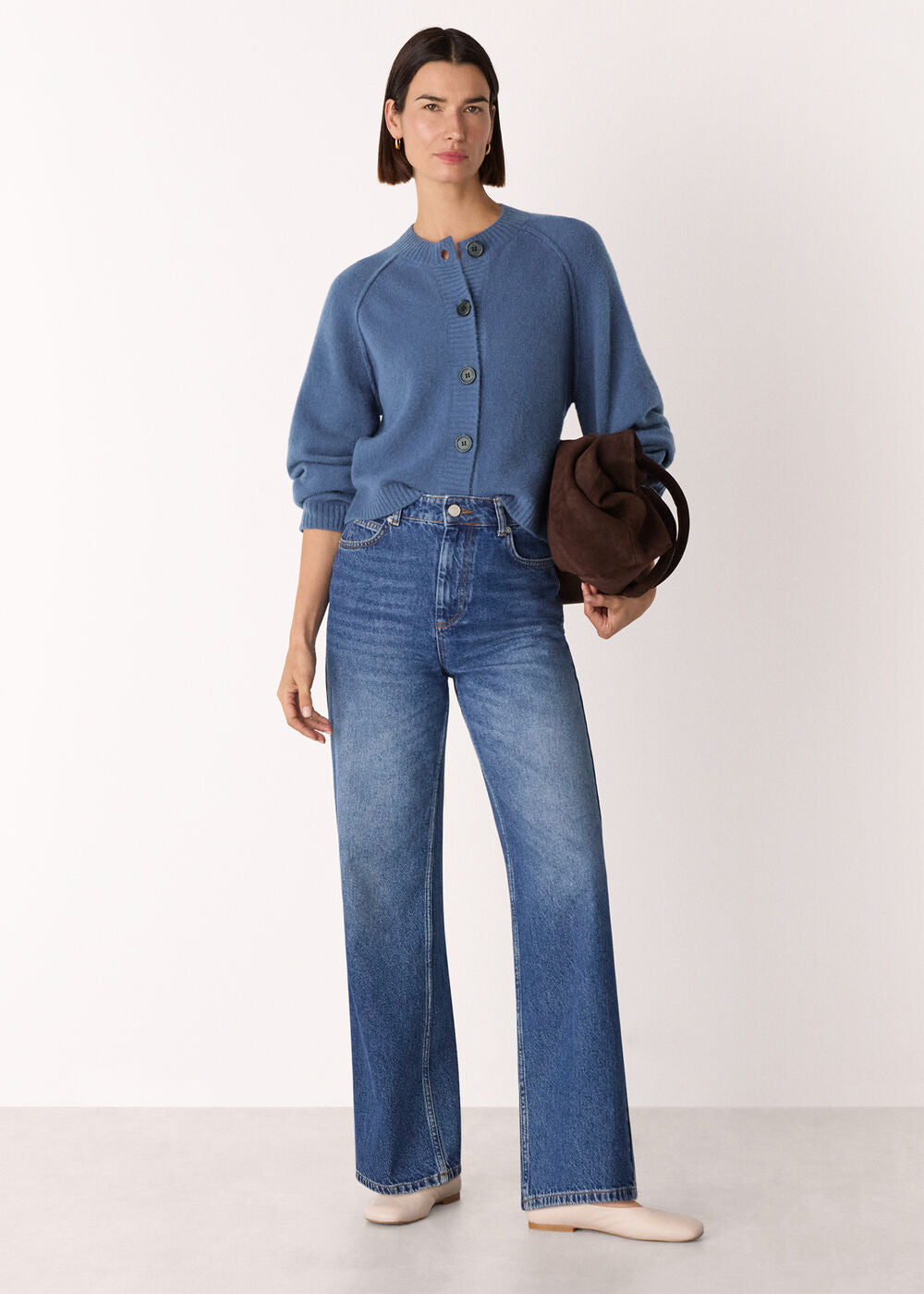 Wool Mix Crew Cardigan